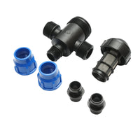 Filtro in plastica a T con rete 30x30mmx1 pollice per sistemi di irrigazione.