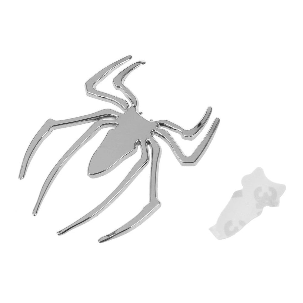 Trade Shop - Adesivo 3d In Metallo Cromato Per Auto Figura Stemma Ragno Spider Sticker -