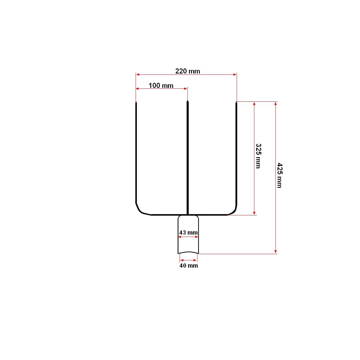Forca Fieno 3 Denti Senza Manico