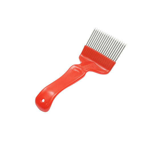 Forca per apicoltura per l'apertura degli alveari con denti dritti in acciaio inox e manico in plastica 210mm