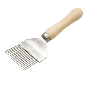 Forchetta in acciaio inox con manico in legno 215mm