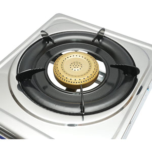 Fornello a Gas, 1 Bruciatore in Ghisa, 2,5 KW, Acciaio Inox, Fornello a gas Campeggio Camper Giardino Breckner Germany