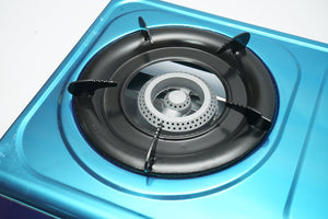 Fornello a Gas, 2 Bruciatori in Ghisa, 2,5 KW, Acciaio Inox, Fornello a gas Campeggio Camper Giardino Breckner Germany