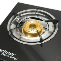 Fornello a Gas, 3 Bruciatori in Ghisa, 2,5 KW, Vetro Temperato, 700x380x94mm Fornello a gas Campeggio Camper Giardino Breckner Germany