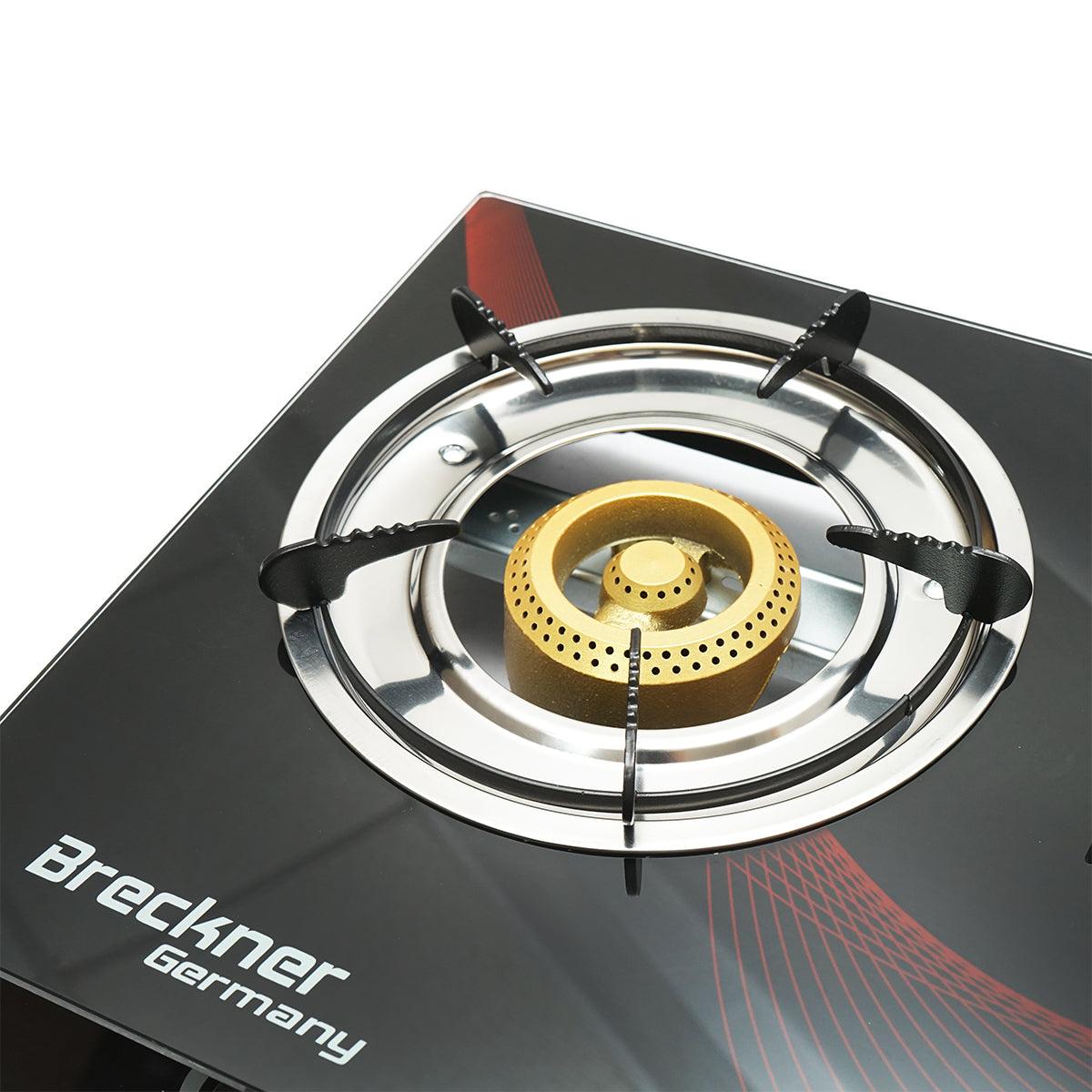 Fornello a gas, piano cottura con 3 bruciatori in ghisa 2,5KW vetro temperato 700x380x94mm, Fornello a gas Campeggio Camper Giardino Breckner Germany