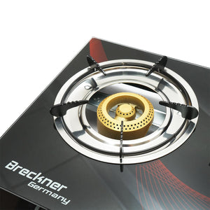 Fornello a gas, piano cottura con 3 bruciatori in ghisa 2,5KW vetro temperato 700x380x94mm, Fornello a gas Campeggio Camper Giardino Breckner Germany