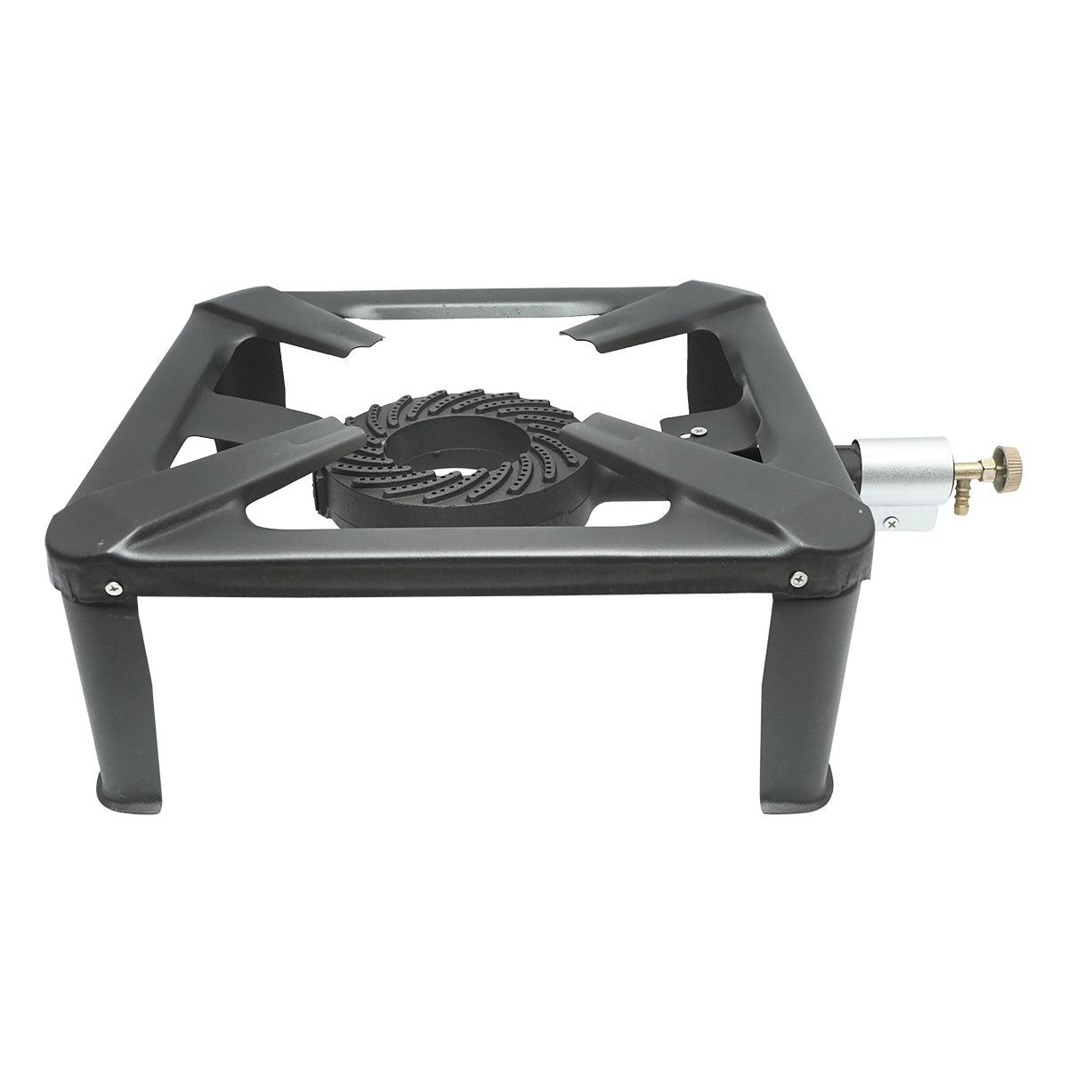 Fornellone a Gas Portatile in Ghisa, 4 Piedi, 400 x 400 x 106 mm, Bruciatore 107 mm Fornello Ghisa per Campeggio e Esterni