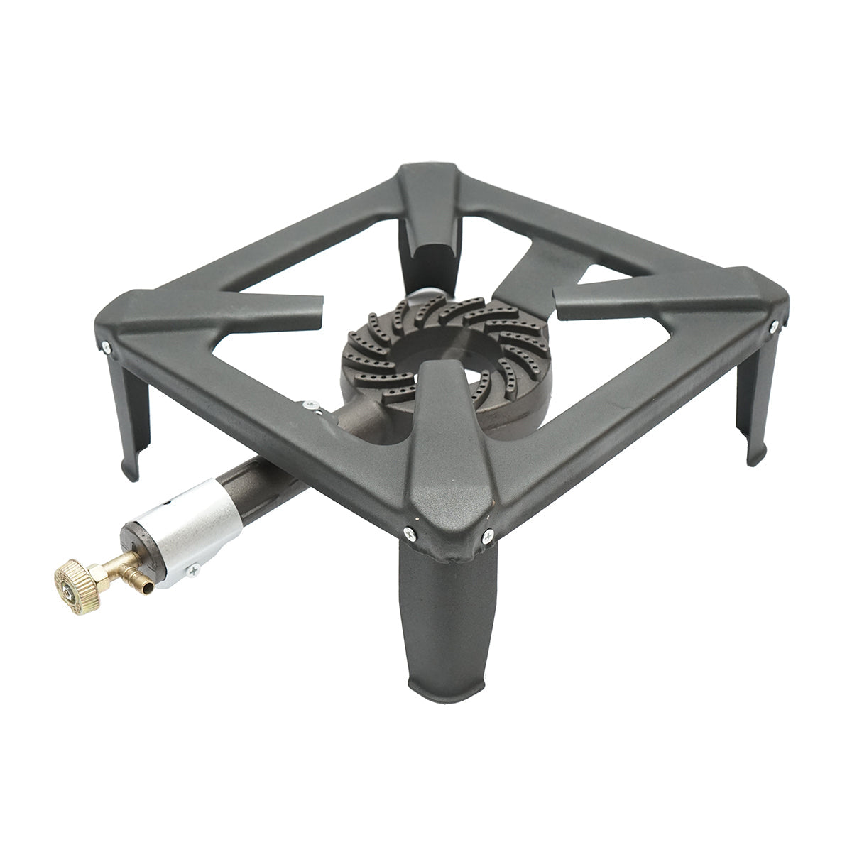 Fornellone, bruciatore a gas quadrato con 4 gambe 400x400x150mm