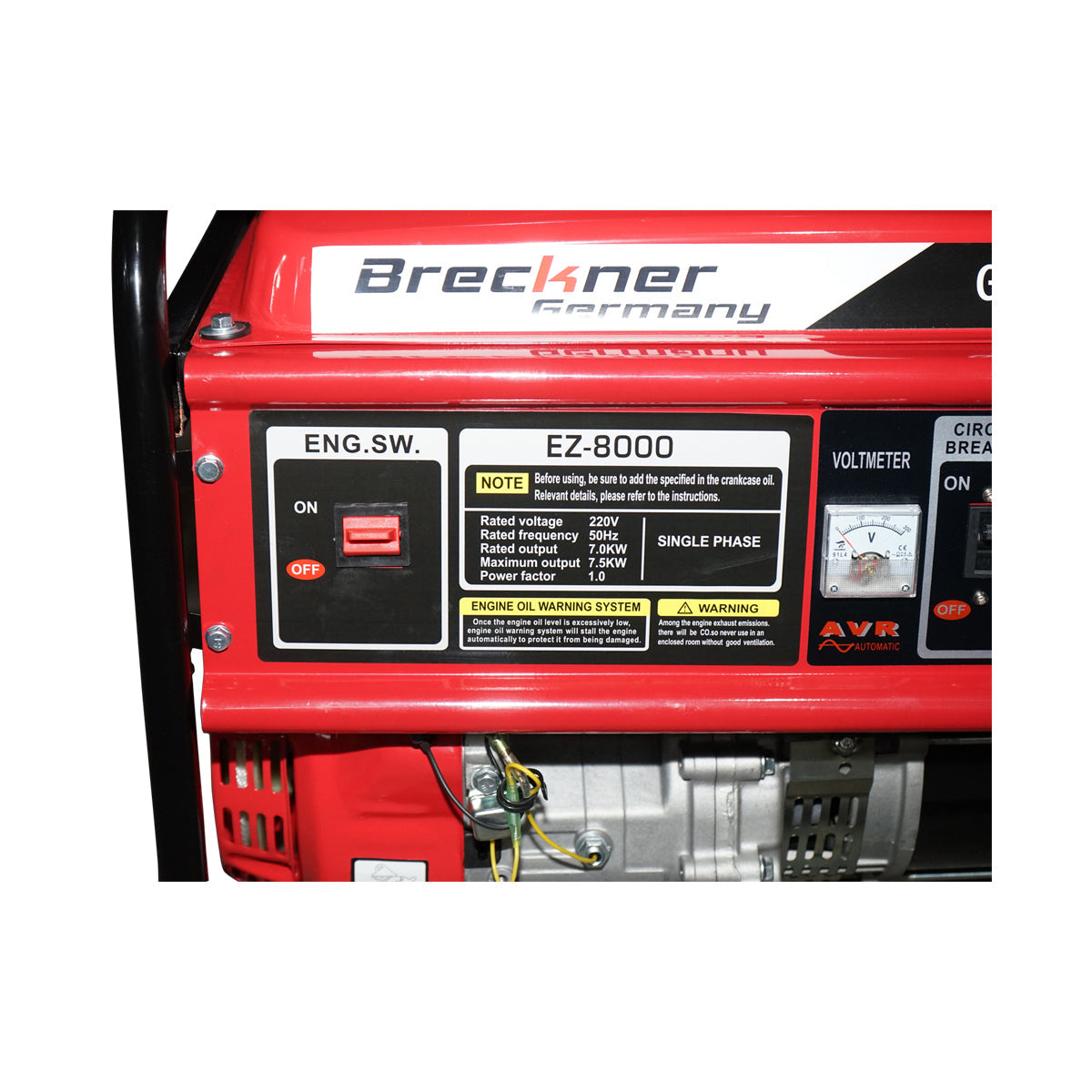 Generatore elettrico a benzina 220V 7,5KW 50Hz, 17HP avviamento a strappo Breckner Germany