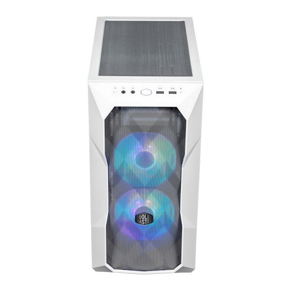 "Case MasterBox TD300 Mesh White- 2USB3.2-2xCombo 2.5""/3.5""-2x2.5""-2x120mm SickleFlow PWM ARGB Front Fans-ARGB/PWM Hub-NO PSU"