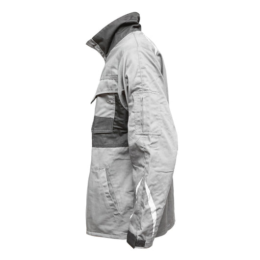 Giacca da lavoro in poliestere e cotone, grigia e nera, taglia L Breckner Germany.