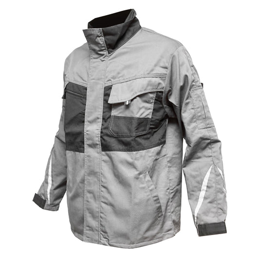Giacca da lavoro in poliestere e cotone, grigia e nera, taglia M Breckner Germany