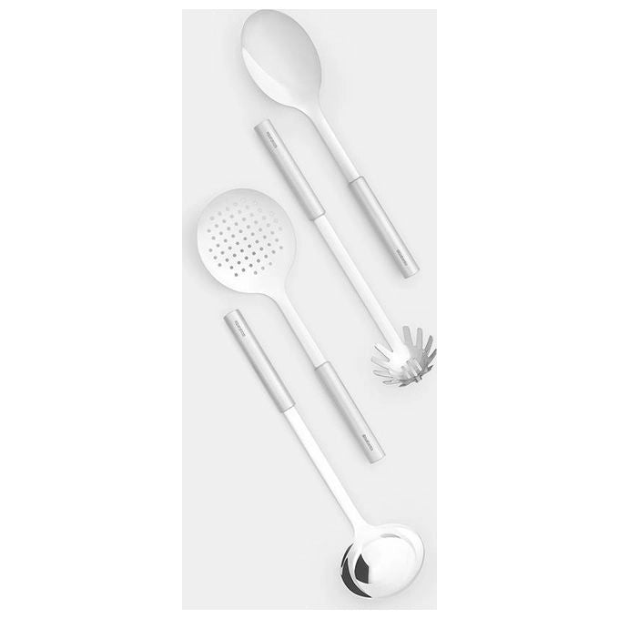 Brabantia 260148 Profile Set di Utensili da Cucina 4 Pezzi Acciaio Inox Lavabili in Lavastoviglie colore Acciaio Satinato