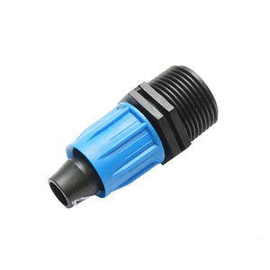 Giunto per collegamento di tubo di gocciolamento D16mmx3/4 pollice con filettatura esterna per sistemi di irrigazione