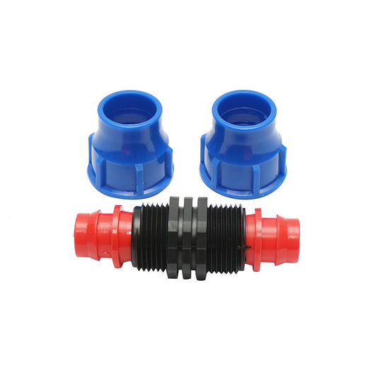 Giunto per collegamento di tubo di gocciolamento uguale D25x25mm per sistemi di irrigazione.