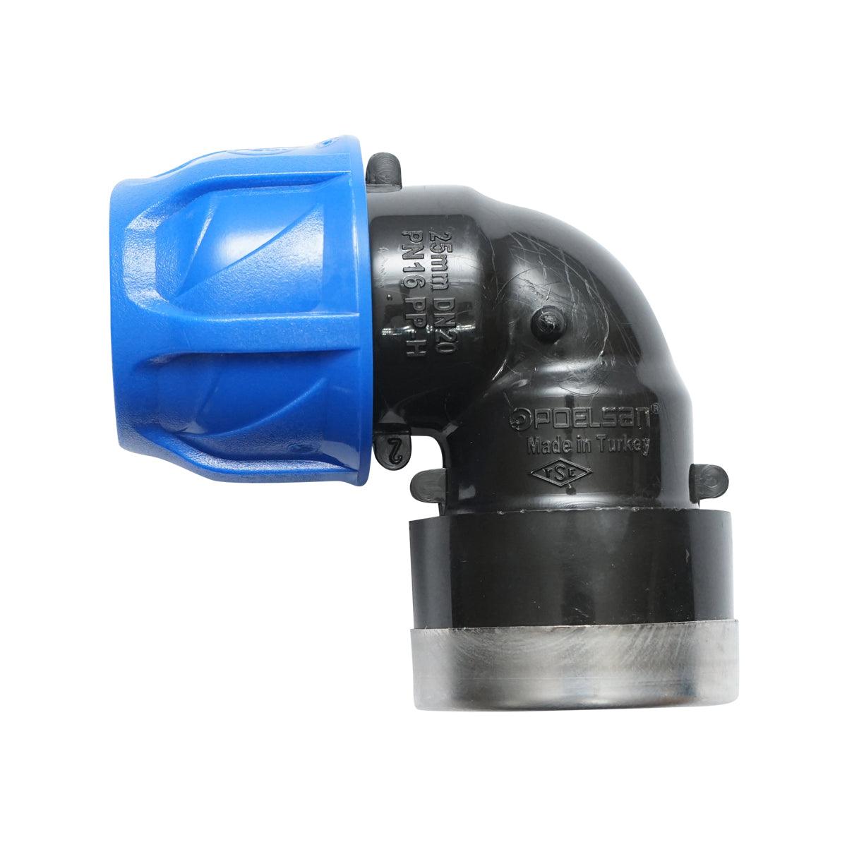 Gomito Compressione PN16-25 x 1 Femmina per sistemi di irrigazione Raccordo Compressione Manicotto Raccordo Compressione tubo irrigazione