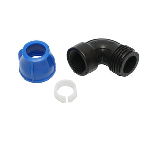 Gomito di compressione con filettatura interna femmina a 90 gradi D25mmx1, PN16 bar per sistemi di irrigazione