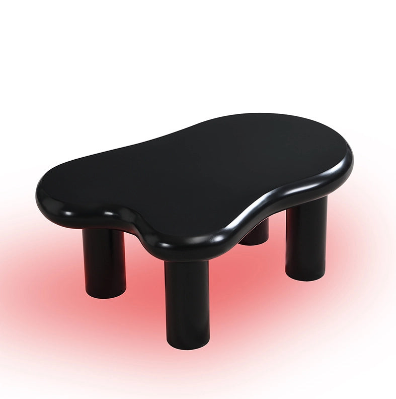 Tavolino da caffè a forma di nuvola con LED a 16 colori e cassetto; 98 x 65;5 x 40 cm; nero in MDF