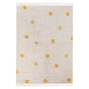 Tappeto per la camera dei bambini 140 x 200 cm Tappeto per la camera dei giochi con motivo a pois beige e giallo Dardere