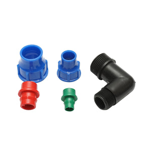 Gomito di raccordo a compressione ridotto D25x16mm per sistemi di irrigazione