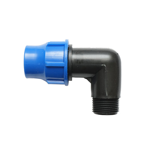 Gomito per tubo di gocciolamento con filettatura esterna D25mmx3/4 pollice, per sistemi di irrigazione
