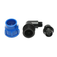 Gomito per tubo di gocciolamento con filettatura esterna D32mmx1/2 pollice, per sistemi di irrigazione.