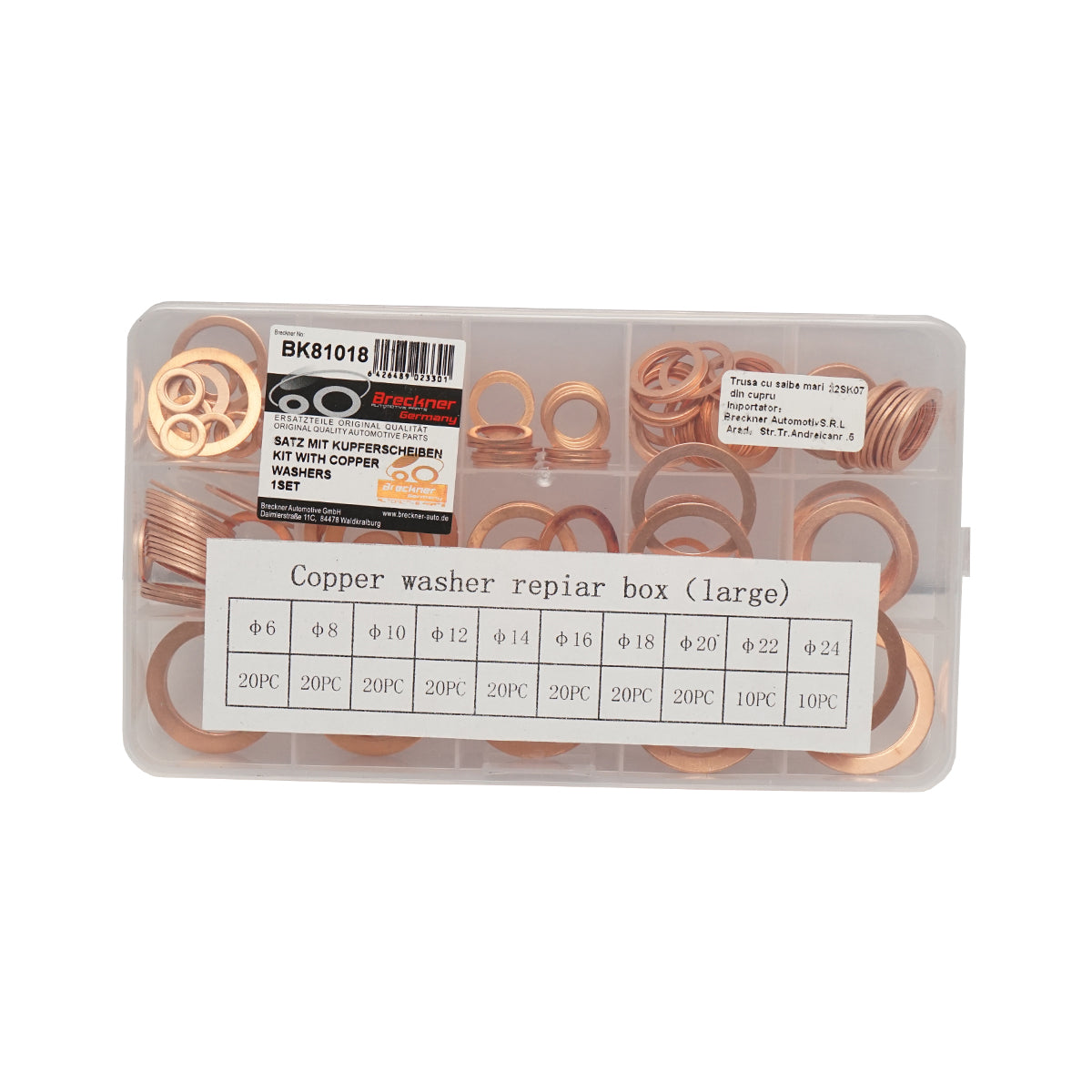 Grande set con rondelle di rame fi6 - fi24 180 pezzi