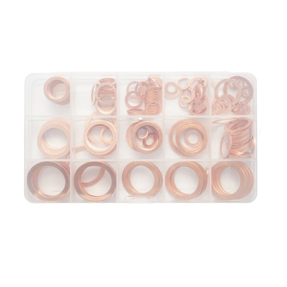 Grande set con rondelle di rame fi6 - fi24 180 pezzi