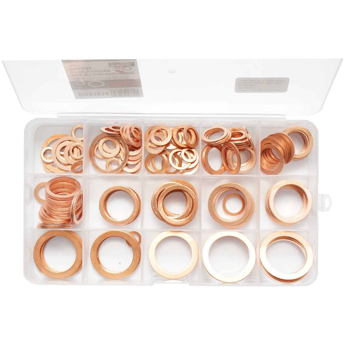 Grande set con rondelle di rame fi6 - fi24 180 pezzi