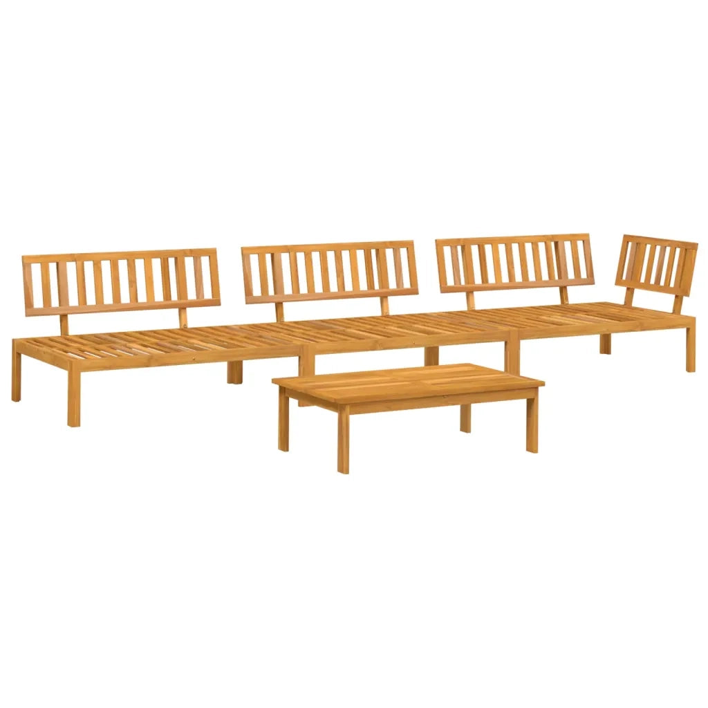 vidaXL Set Divano Pallet da Giardino 4 pz in Legno Massello di Acacia