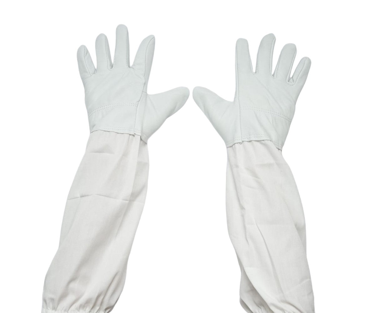 Guanti apicoli in pelle con cotone, taglia L