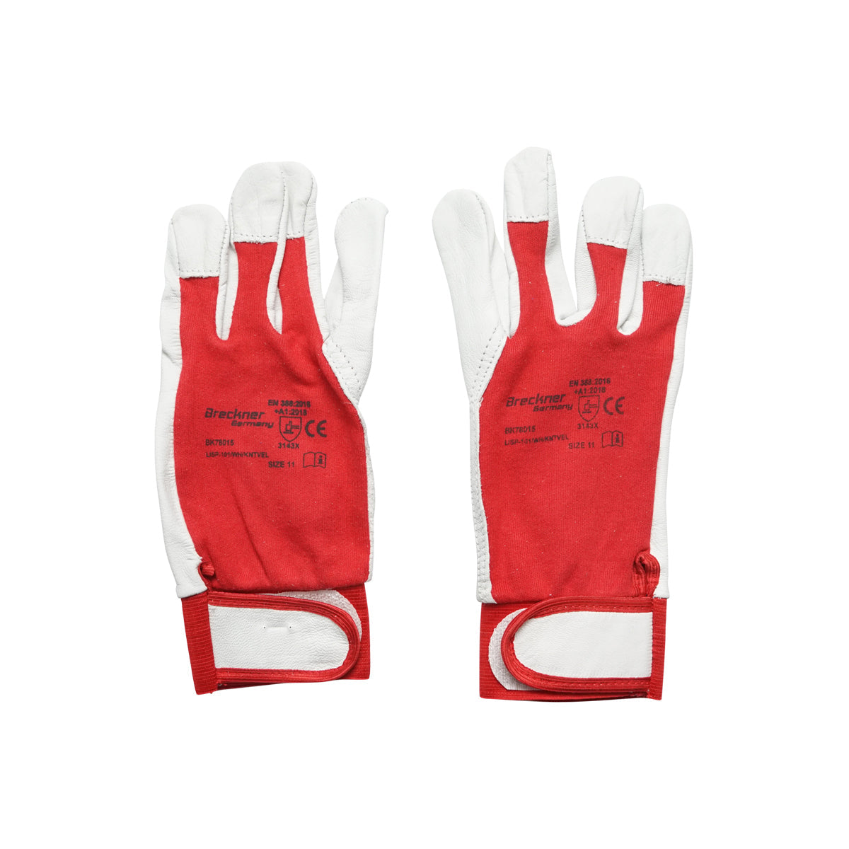 Guanti da lavoro in pelle di capra bianco-rosso n° 10