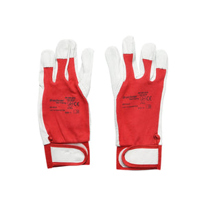 Guanti da lavoro in pelle di capra bianco-rosso n° 10