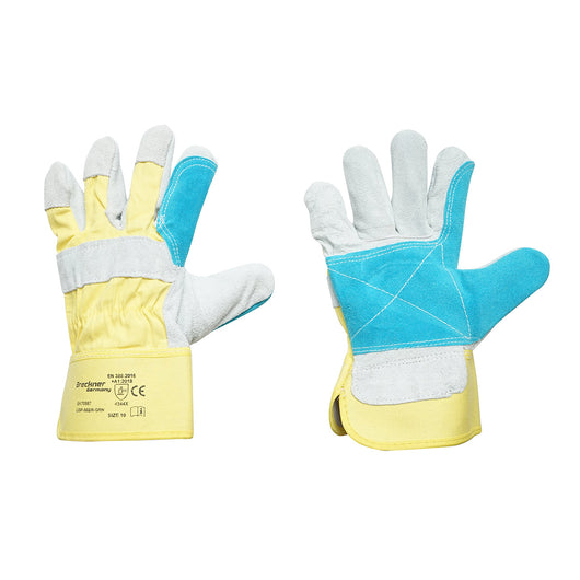 Guanti da lavoro in pelle-cotone con rinforzo sul palmo e sul primo dito, taglia 10 Breckner Germany