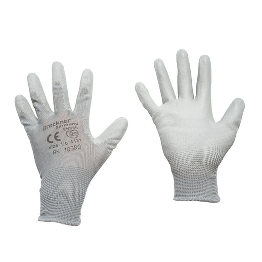 Guanti da lavoro in poliestere con immersione in PU grigio taglia 10 Breckner Germany