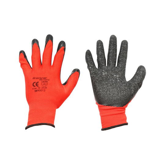 Guanti da lavoro sintetici gommati nero-rossi taglia 10 Breckner Germany