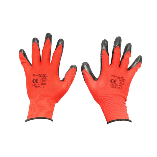 Guanti da lavoro sintetici gommati nero-rossi taglia 10 Breckner Germany