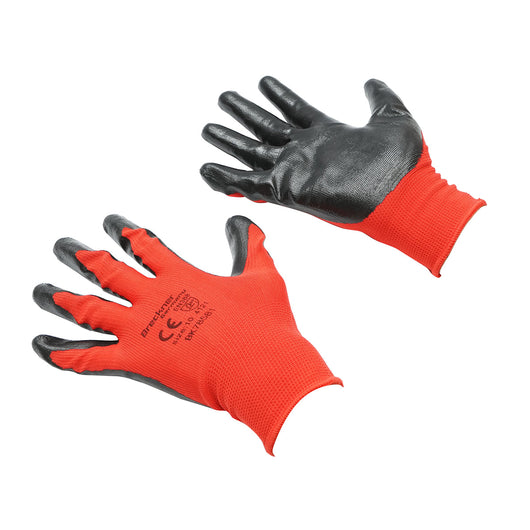 Guanti da lavoro sintetici gommati nero-rossi taglia 10 Breckner Germany