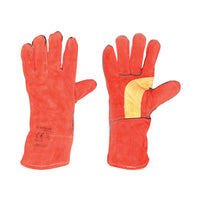 Guanti da saldatura in crosta rossa taglia 14 con doppio dito Breckner Germany