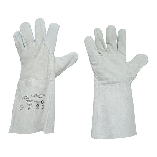 Guanti per saldatura in pelle bovina, polsino protettivo 15 cm, lunghezza 35 cm, taglia 10 Breckner Germany