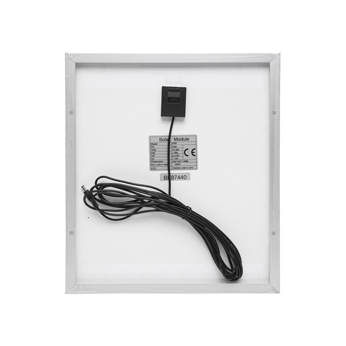 Impianto solare policristallino 18V/20W con radio FM/MP3 e 2 lampadine 12V/3W