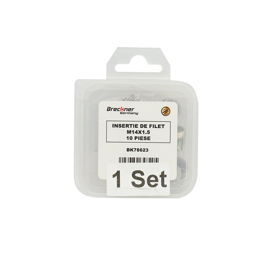 Inserto a spirale per riparazione filettature M14x1,5mm 10 pezzi Breckner Germany