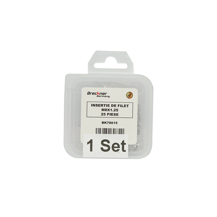 Inserto a spirale per riparazione filettature M8x1,25mm 25 pezzi Breckner Germany