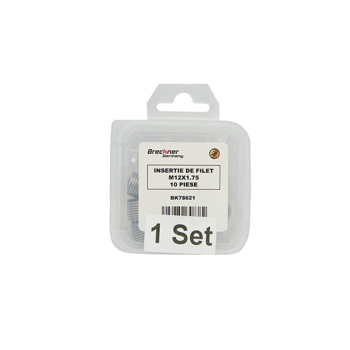 Inserto elicoidale per riparare filetti M12x1.75mm 10 pezzi Breckner Germany
