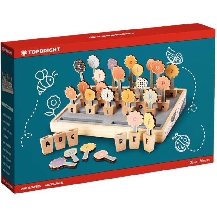 Abc Flowers - TOP LUMINOSO - 26 vasi da fiori - Lettere maiuscole - Lettere minuscole - Alfabeto