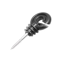 Isolatore ad anello in materiale PP nero opaco, dimensioni 88x38 mm, per recinzione elettrica, Breckner Germany