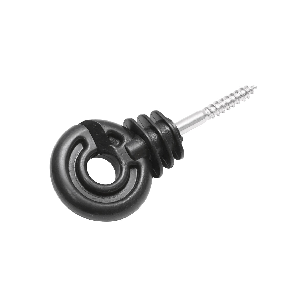 Isolatore ad anello in materiale PP nero opaco, dimensioni 88x38 mm, per recinzione elettrica, Breckner Germany