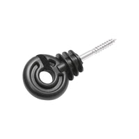 Isolatore ad anello in materiale PP nero opaco, dimensioni 88x38 mm, per recinzione elettrica, Breckner Germany