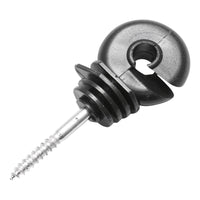 Isolatore compatto nero, diametro 5.4 mm, dimensioni 87x37 mm, per recinzione elettrica, Mezofarm