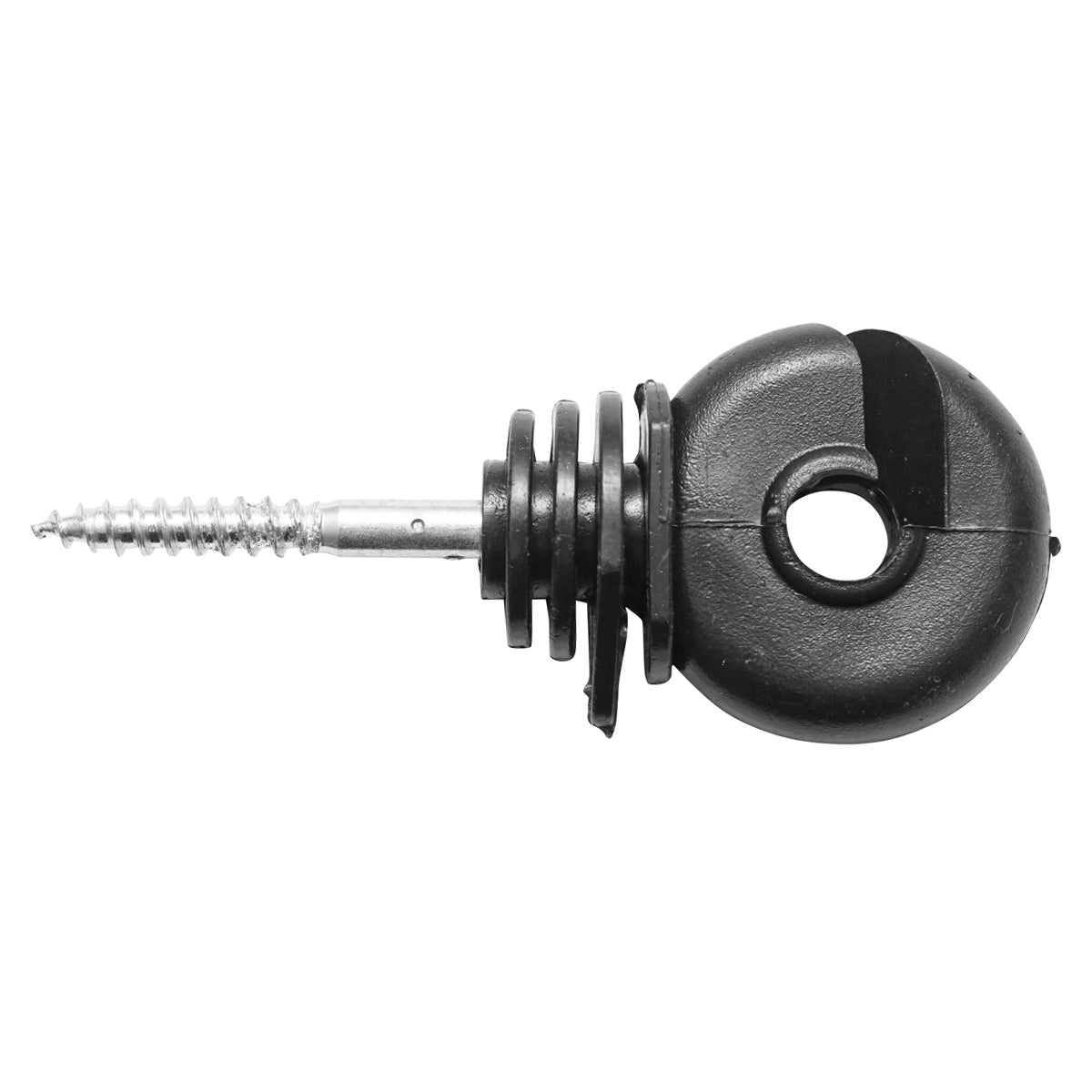 Isolatore compatto nero, diametro 5.6 mm, dimensioni 87x37 mm, per recinzione elettrica, Breckner Germany